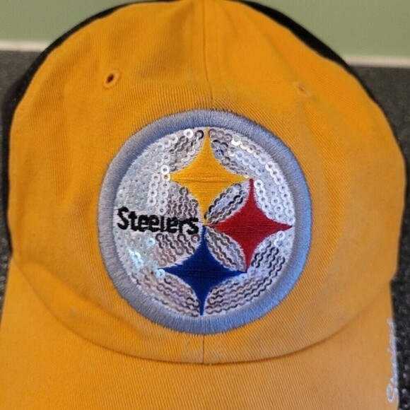 47 Brand Women's NFL Pittsburgh Steelers Miata Clean Up Adjustable Hat Yellow - Picture 3 of 11
